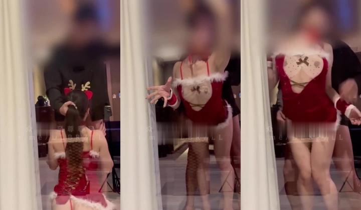 专攻高颜值网红台湾泡良大神「郑原创」FO私拍，台中女教练，圣诞系列，完美腰臀比跪地口交，贴玻璃性感后入，第一视角沙发女上欲罢不能