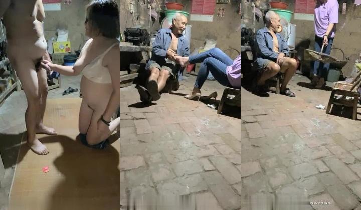 老头草逼好疯狂，骚逼少妇农村勾搭一个人在家的老大爷，给大爷口交大鸡巴还挺硬，各种抽插爆草威风不减当年