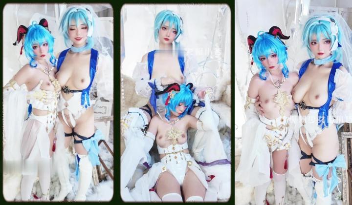 【超美高端 ️罕见露脸露点】极品Cos爆机少女【喵小吉】年终新作《双子:最强冰雪组合》原神花嫁 甘雨优菈 超清4K原档