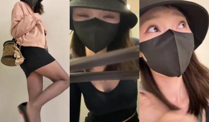 新一代高挑露出女神，【nainai2002】，在优衣库更衣间玩露出换衣后
